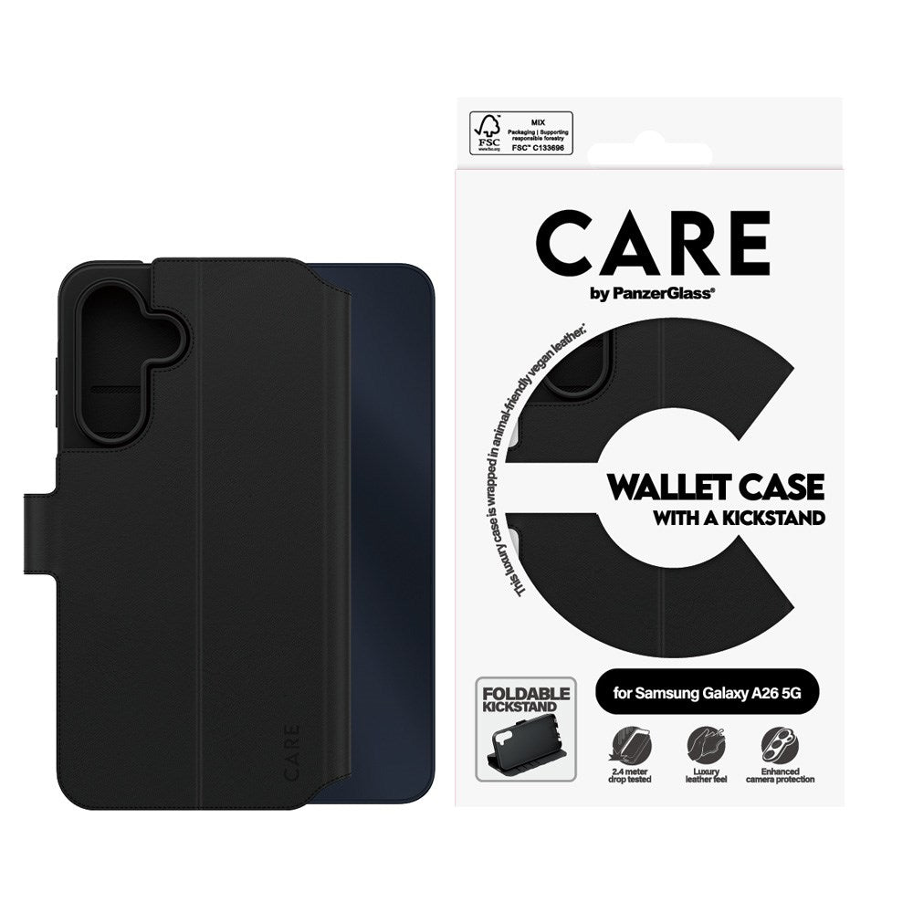 CARE by PanzerGlass Samsung Galaxy A26 (5G) Feature Wallet Case m. Ståfunktion - Sort