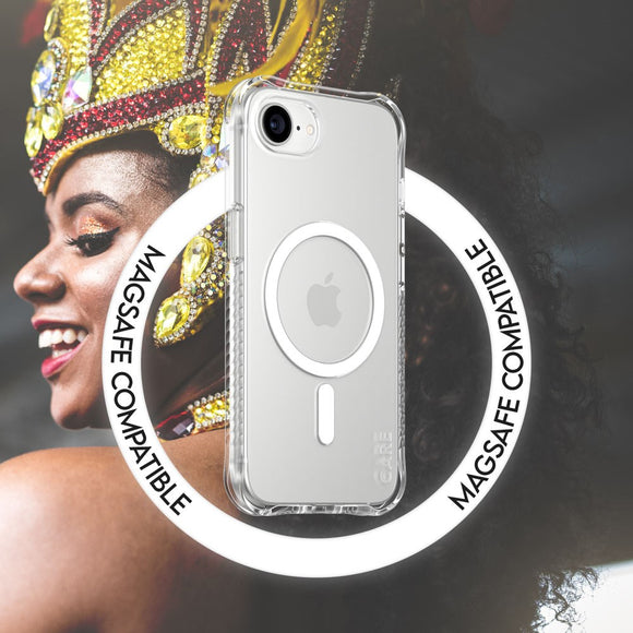 CARE by PanzerGlass iPhone 17e / 16e Fashionable Samba Case - MagSafe Kompatibel - Gennemsigtig / Hvid