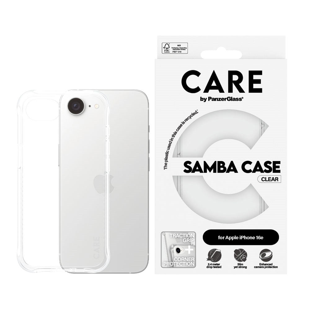 CARE by PanzerGlass iPhone 17e / 16e Fashionable Samba Case - Gennemsigtig
