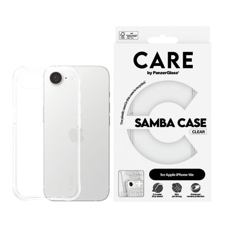 CARE by PanzerGlass iPhone 17e / 16e Fashionable Samba Case - Gennemsigtig