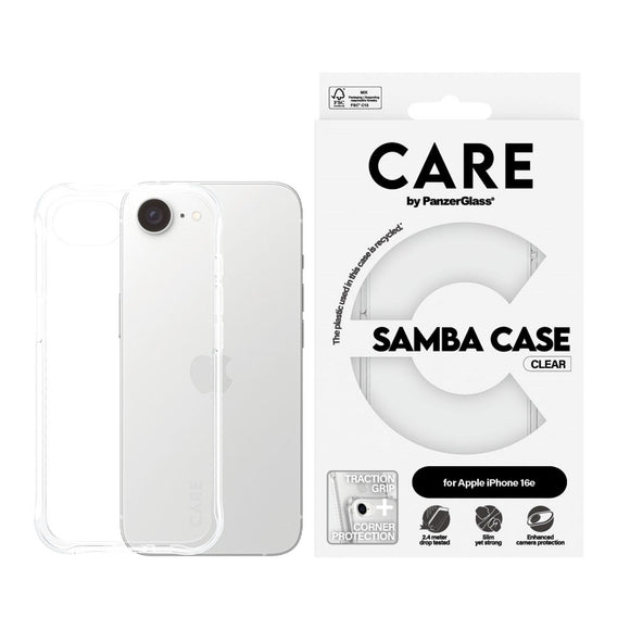 CARE by PanzerGlass iPhone 17e / 16e Fashionable Samba Case - Gennemsigtig
