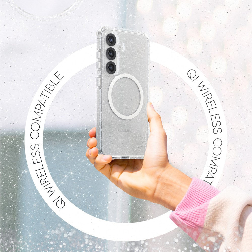 CARE by PanzerGlass Samsung Galaxy S25 FLAGSHIP Urban Combat Case - Qi Kompatibel - Star Lit / Hvid