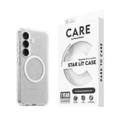 CARE by PanzerGlass Samsung Galaxy S25 FLAGSHIP Urban Combat Case - Qi Kompatibel - Star Lit / Hvid