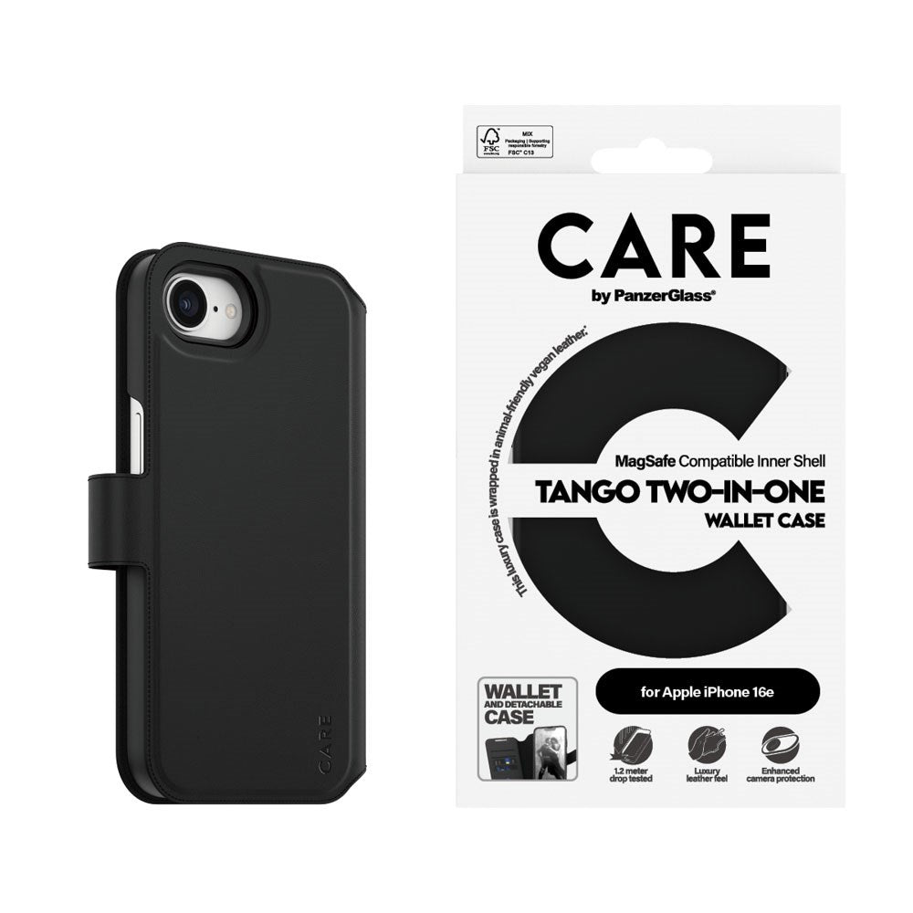 CARE by PanzerGlass iPhone 17e / 16e Feature Tango 2-in-1 Cover m. Pung - Sort