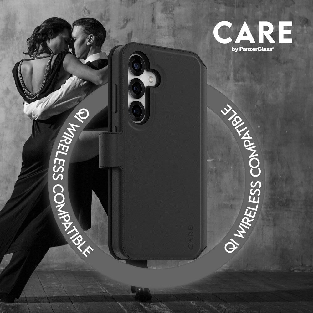 CARE by PanzerGlass Samsung Galaxy S25 Feature Tango 2-in-1 Cover m. Pung - Qi Kompatibel - Sort