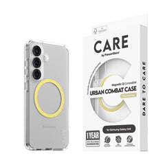 CARE by PanzerGlass Samsung Galaxy S25 FLAGSHIP Urban Combat Case - Qi Kompatibel - Gennemsigtig / Chardonnay