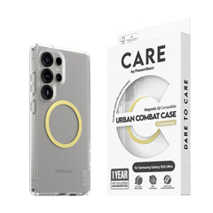 CARE by PanzerGlass Samsung Galaxy S25 Ultra FLAGSHIP Urban Combat Case - Qi Kompatibel - Gennemsigtig / Chardonnay