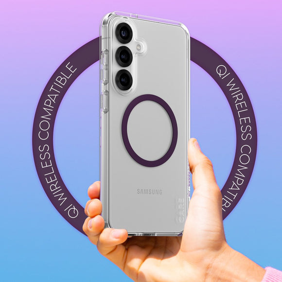 CARE by PanzerGlass Samsung Galaxy S25+ (Plus) FLAGSHIP Urban Combat Case - Qi Kompatibel - Gennemsigtig / Plum Purple