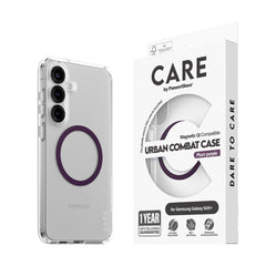 CARE by PanzerGlass Samsung Galaxy S25+ (Plus) FLAGSHIP Urban Combat Case - Qi Kompatibel - Gennemsigtig / Plum Purple