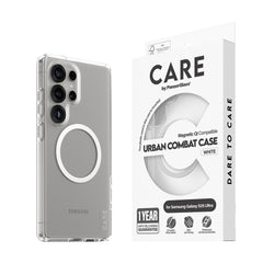 CARE by PanzerGlass Samsung Galaxy S25 Ultra FLAGSHIP Urban Combat Case - Qi Kompatibel - Gennemsigtig / White