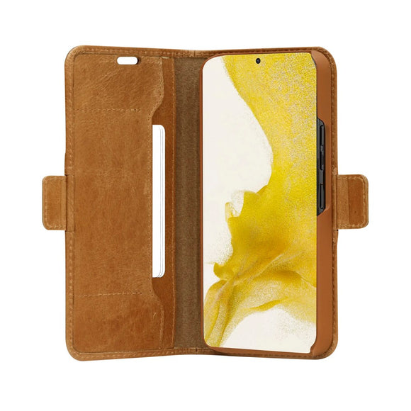 Samsung Galaxy S22 dbramante1928 Copenhagen Slim Ægte Læder Flip Cover m. Pung - Tan
