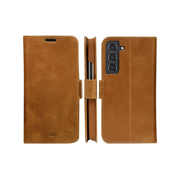 Samsung Galaxy S22 dbramante1928 Copenhagen Slim Ægte Læder Flip Cover m. Pung - Tan