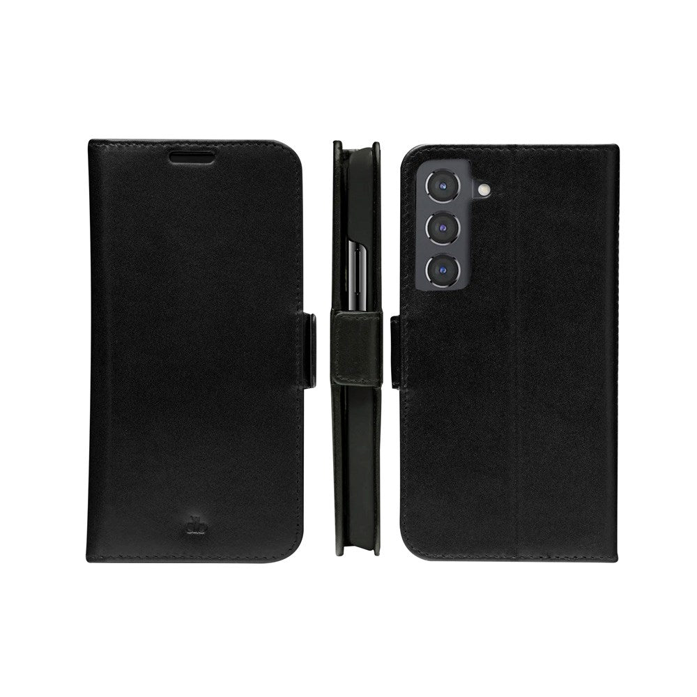 Samsung Galaxy S22 dbramante1928 Copenhagen Slim Ægte Læder Flip Cover m. Pung - Black