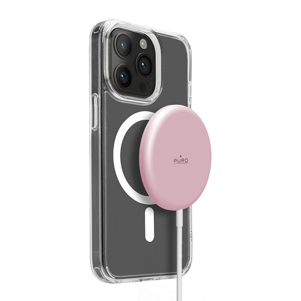 PURO Magnetisk Trådløs Oplader USB-C - MagSafe Kompatibel - 1m - Lyserød