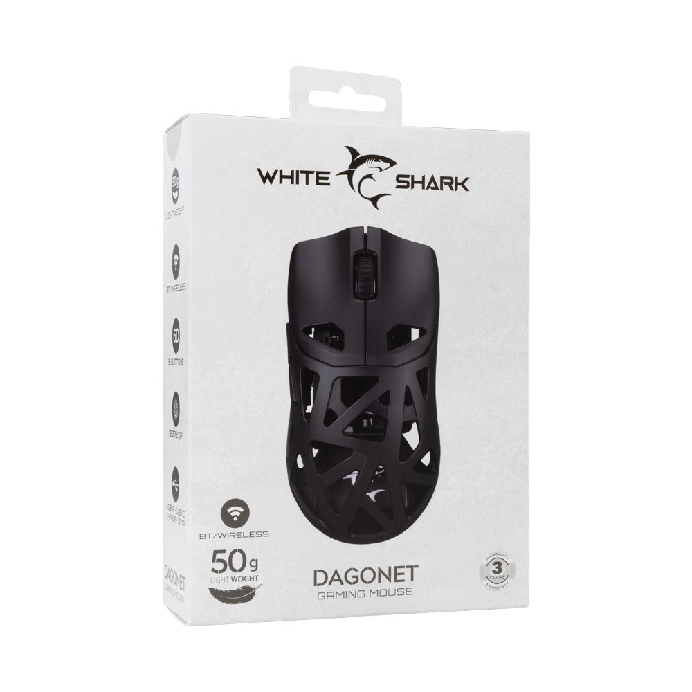White Shark DAGONET Trådløs Gaming Mus - 6D / 24000 DPI - Sort