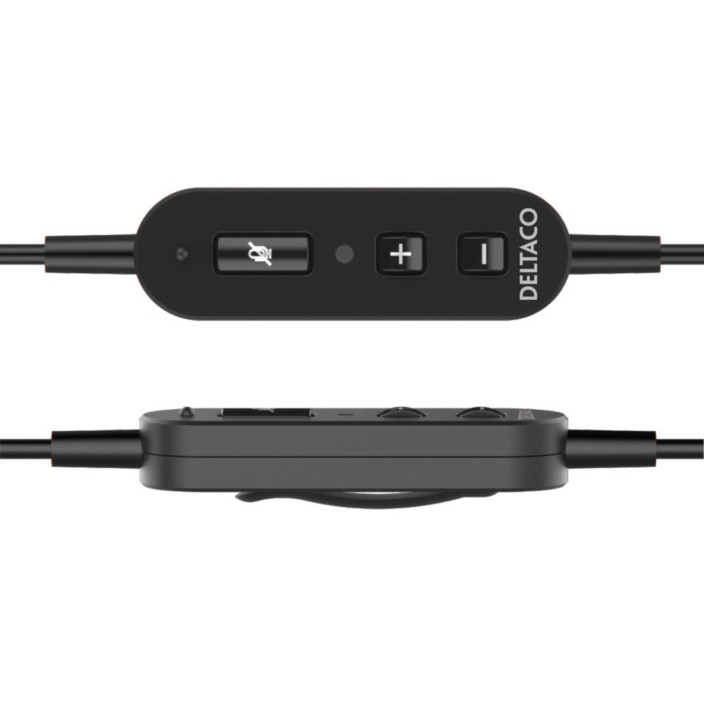 Deltaco Mono Headset m. Ledning - Sort