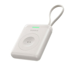 Baseus EnerFill 5W Powerbank til Apple Watch m. Trådløs Opladning & Indbygget USB-C Kabel - Hvid