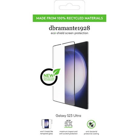 Samsung Galaxy S23 Ultra dbramante1928 Eco-Shield Skærmbeskyttelse m. Monteringsramme - Sort Kant