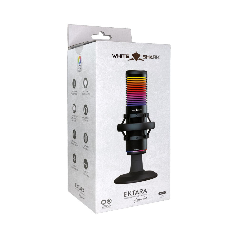 White Shark EKTARA Gaming Mikrofon - Sort