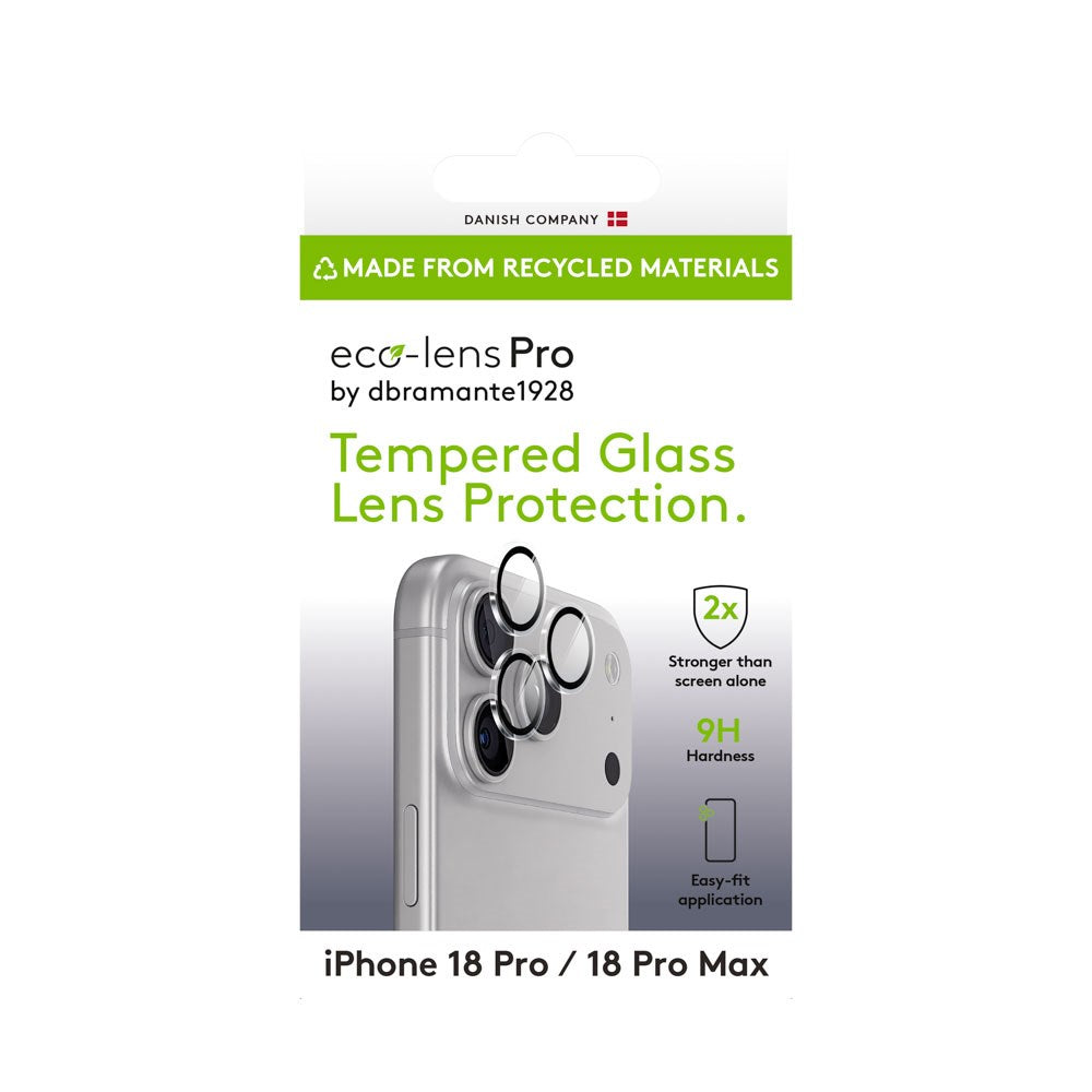 iPhone 18 Pro / 18 Pro Max dbramante1928 Eco-Lens Pro Beskyttelsesglas til Kameralinse - Gennemsigtig