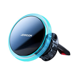 Joyroom Magnetisk Mobilholder m. 15W Trådløs Opladning - Ventilationsanlæg - MagSafe Kompatibel - Sort