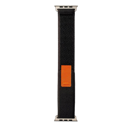 Apple Watch (38/40/SE/41/42mm) Velcro Stof Rem - Sort / Orange