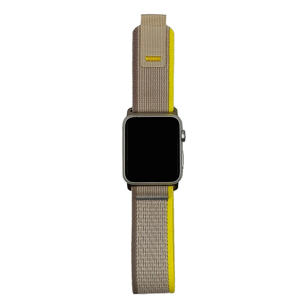 Apple Watch (38/40/SE/41/42mm) Velcro Stof Rem - Sort / Orange