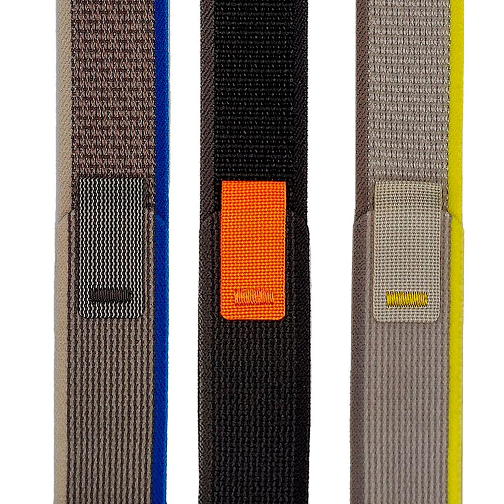 Apple Watch (38/40/SE/41/42mm) Velcro Stof Rem - Sort / Orange