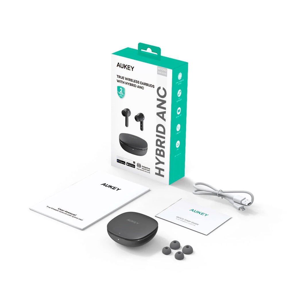 Aukey EP-B2 True Wireless Høretelefoner BEYOND ELITE m. ANC - In-Ear - Grå
