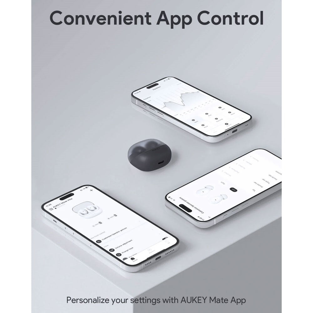 Aukey EP-M3A True Wireless MOVE VIBE Høretelefoner - In-Ear - Grå
