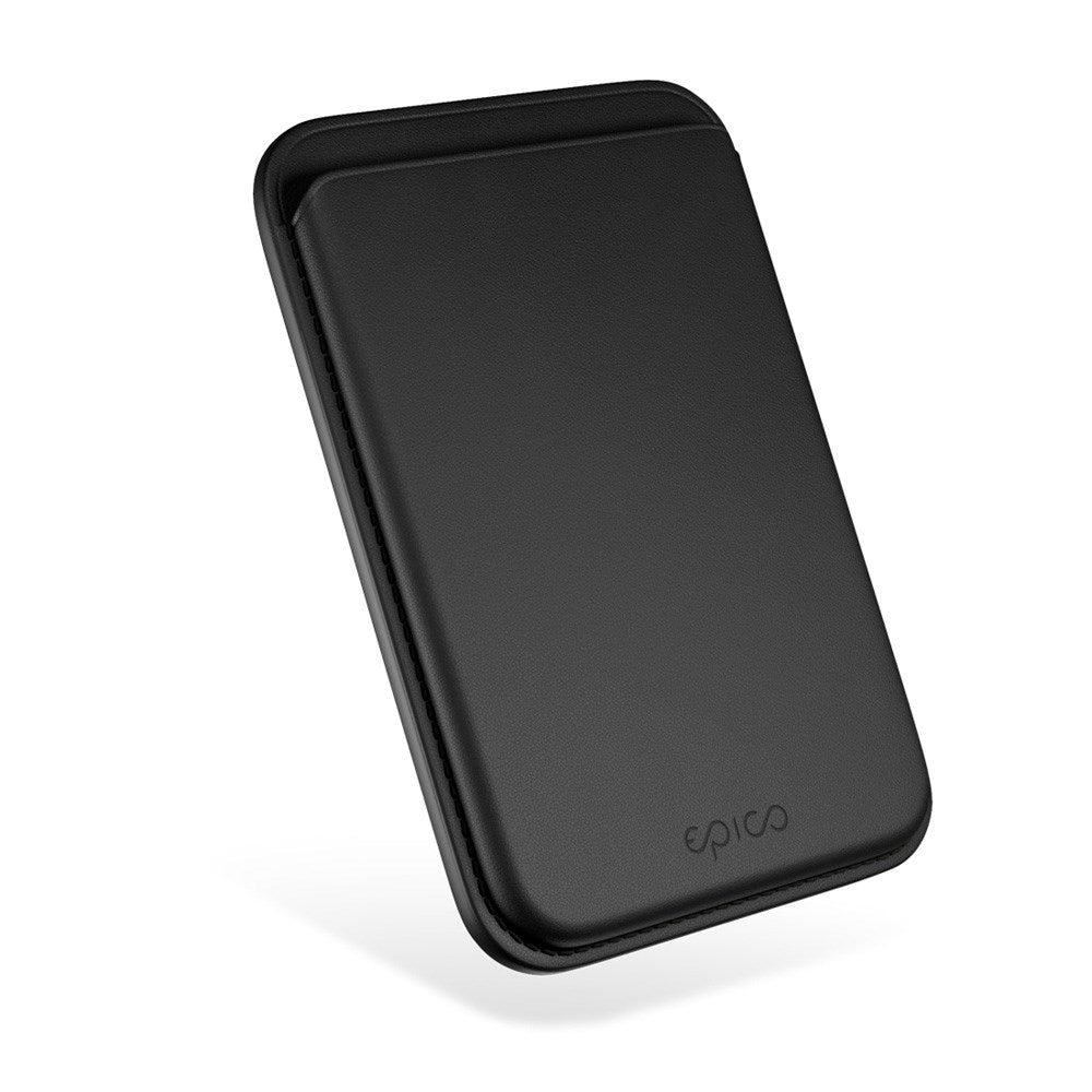 Epico Mag+ Ægte Læder Kortholder - MagSafe Kompatibel - Sort