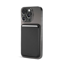 Epico Mag+ Ægte Læder Kortholder - MagSafe Kompatibel - Sort