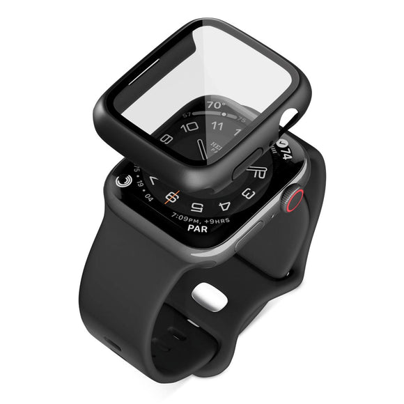 Apple Watch 4/5/6/SE (44mm) Epico Plastik Cover m. Indbygget Skærmbeskyttelse - Sort