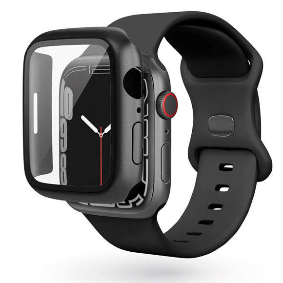 Apple Watch 8/7 (41mm) Epico Plastik Cover m. Indbygget Skærmbeskyttelse - Sort