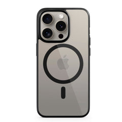 Epico iPhone 15 Pro Mag+ Hero Plastik Cover - MagSafe Kompatibel - Sort / Gennemsigtig