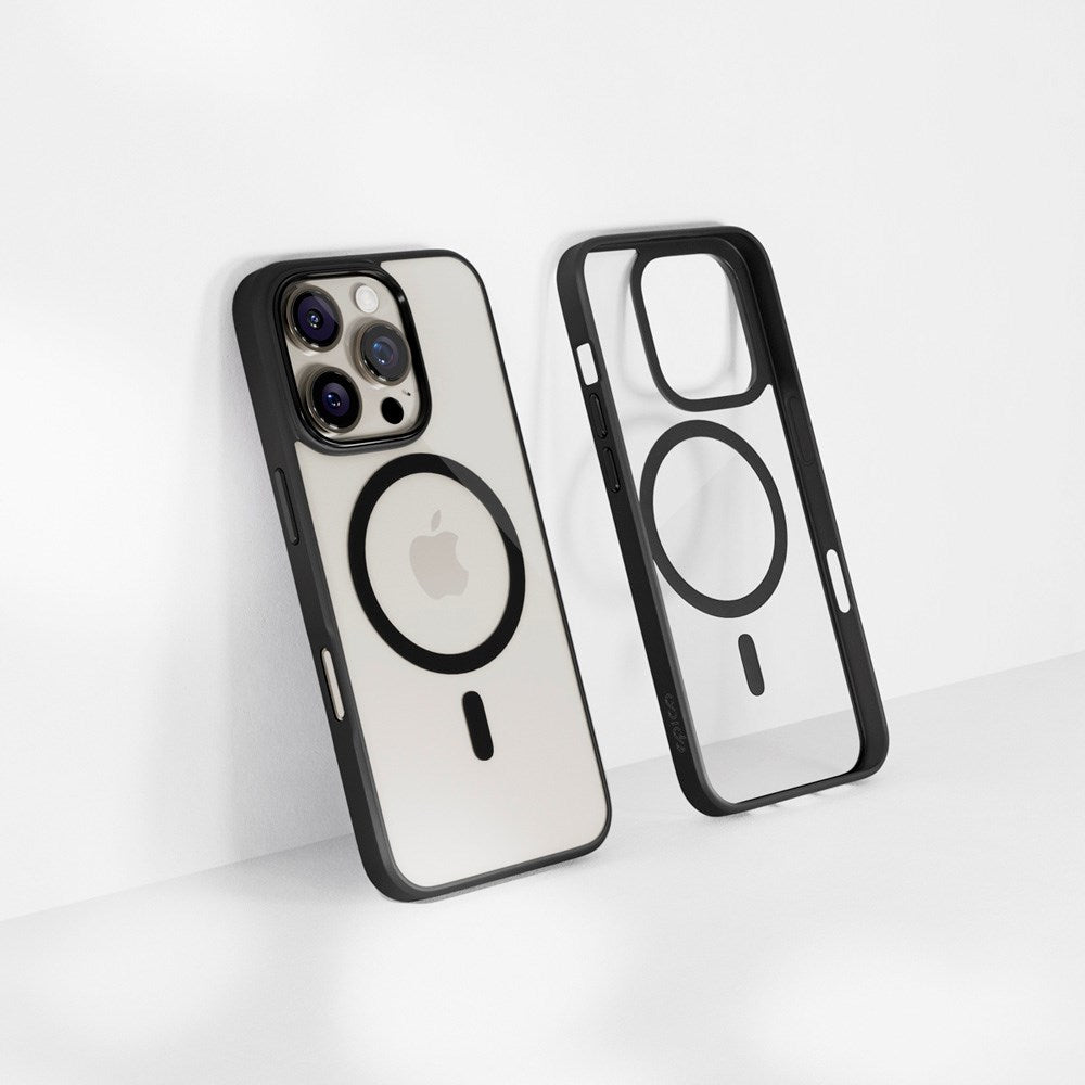 Epico iPhone 16 Pro Max Mag+ Hero Plastik Cover - MagSafe Kompatibel - Gennemsigtig / Sort