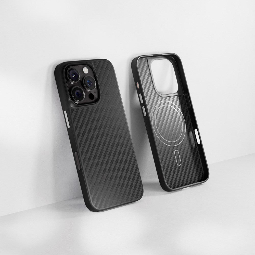 Epico iPhone 16 Pro Max Mag+ Hybrid Carbon Case - MagSafe Kompatibel - Sort