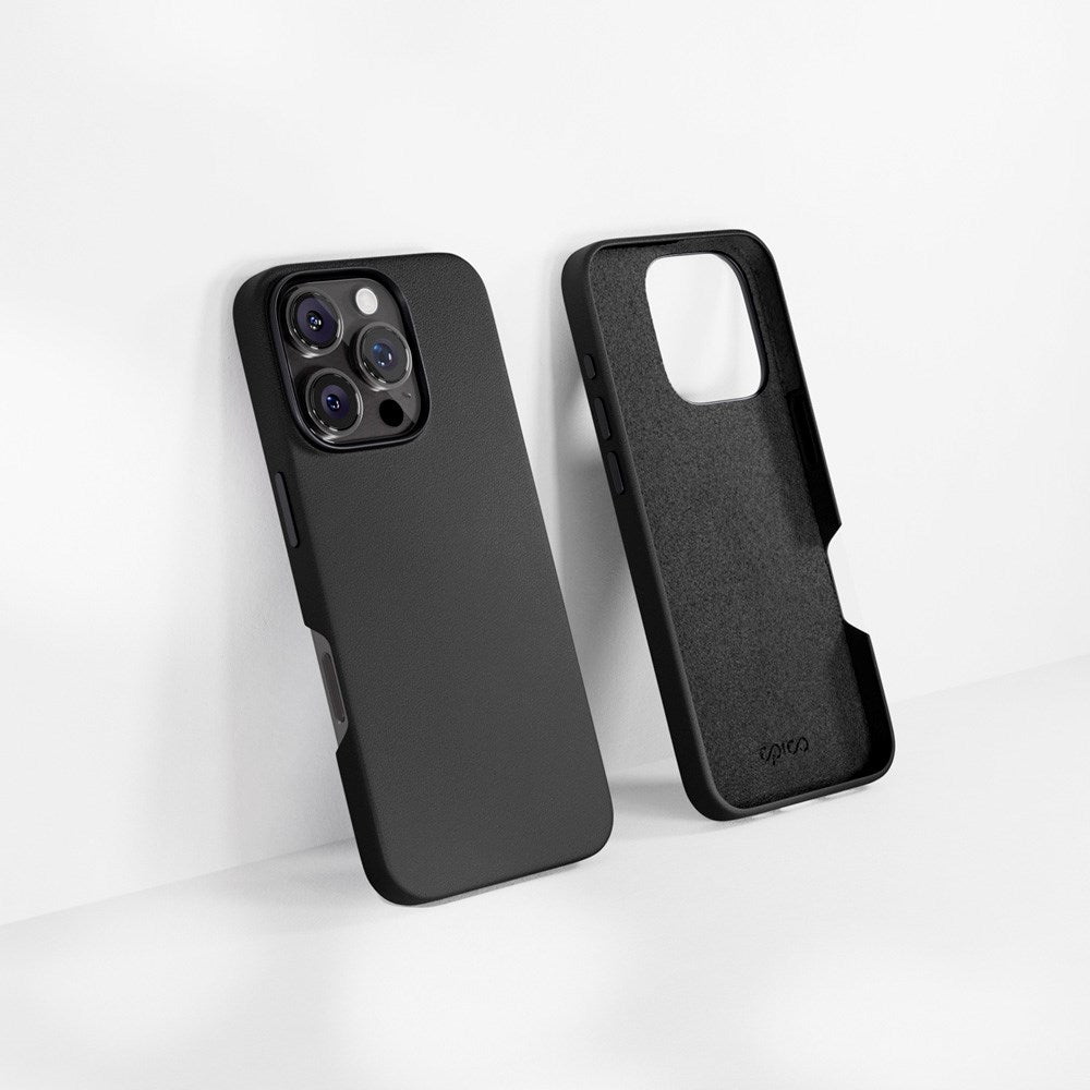 Epico iPhone 16 Pro Max Mag+ Leather Case - MagSafe Kompatibel - Sort