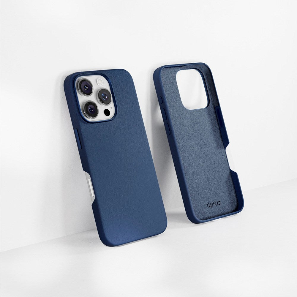 Epico iPhone 16 Pro Mag+ Leather Case - MagSafe Kompatibel - Blå