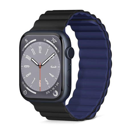 Apple Watch (38/40/SE/41/42mm) Epico Magnetisk Silikone Rem - Sort / Blå