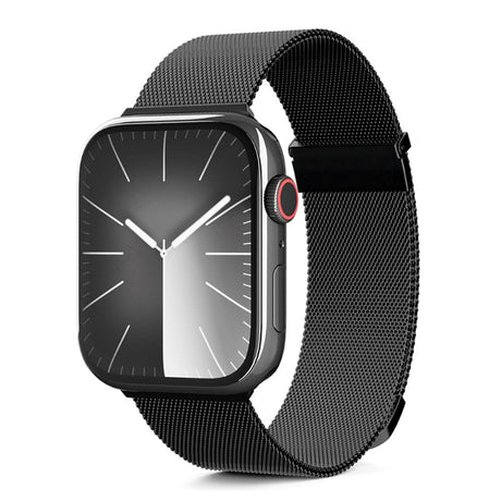 Apple Watch (42/44/SE/45/46/49mm) Epico Milanese+ (Plus) Rustfri Stål Rem - Space Gray