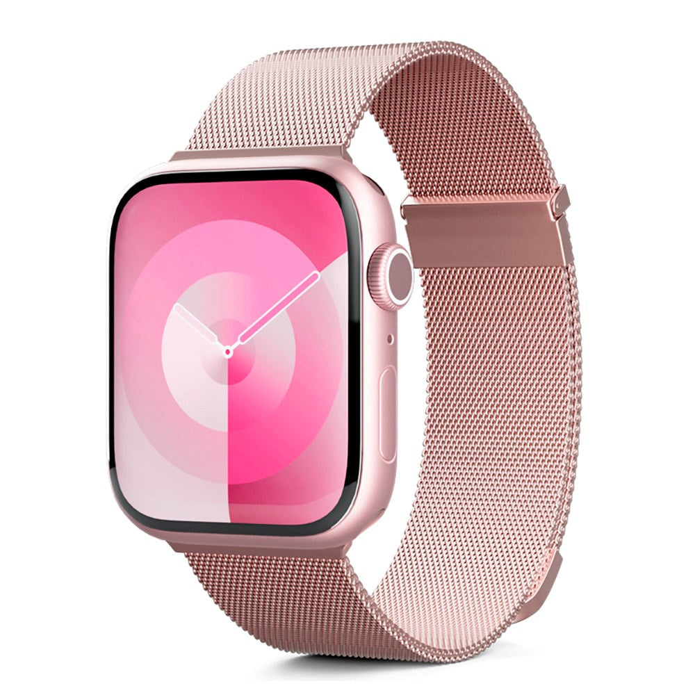 Apple Watch (42/44/SE/45/46/49mm) Epico Milanese+ (Plus) Rustfri Stål Rem - Rose Gold - (DEMO)