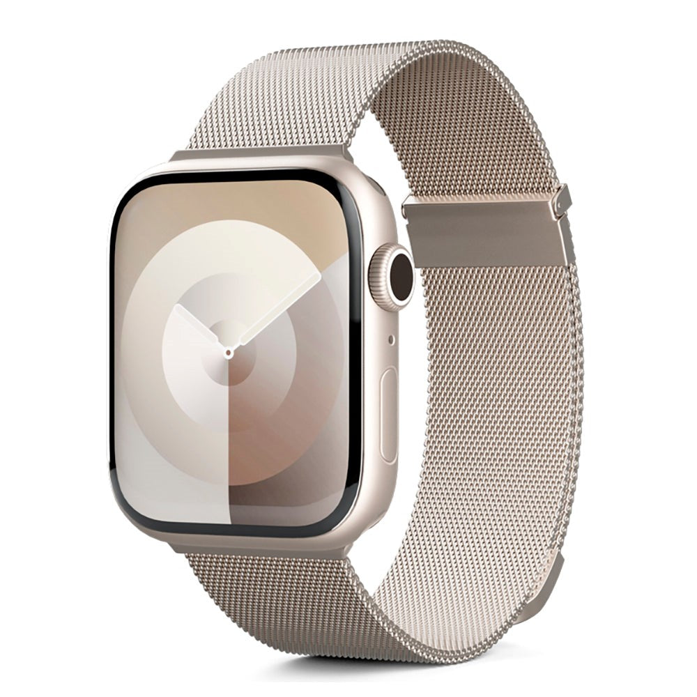 Apple Watch (38/40/SE/41/42mm) Epico Milanese+ (Plus) Rustfri Stål Rem - Starlight - (DEMO)