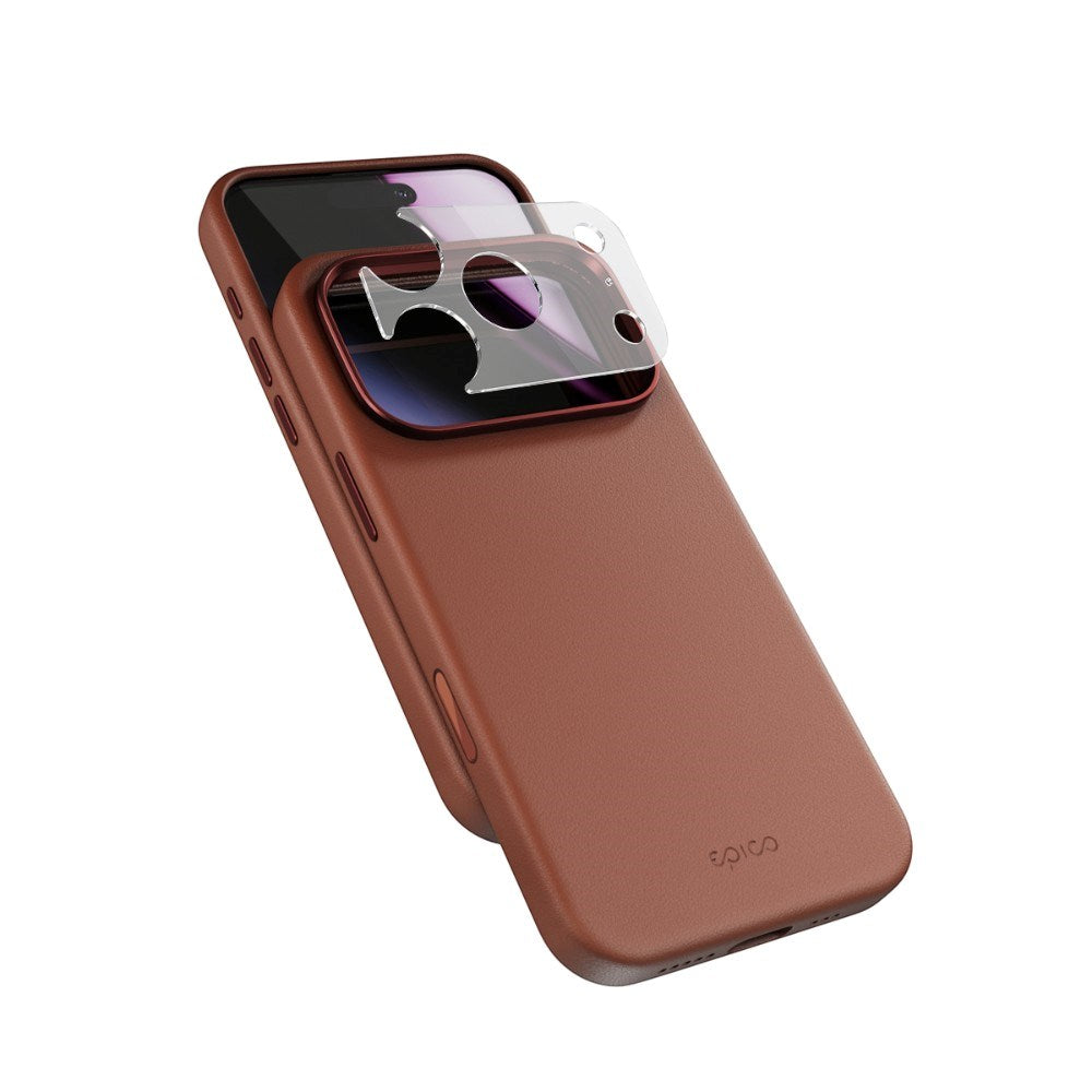 iPhone 18 Pro / 17 Pro Epico Leather Pro Mag+ Cover m. Kamerabeskyttelse - MagSafe Kompatibel - Brun