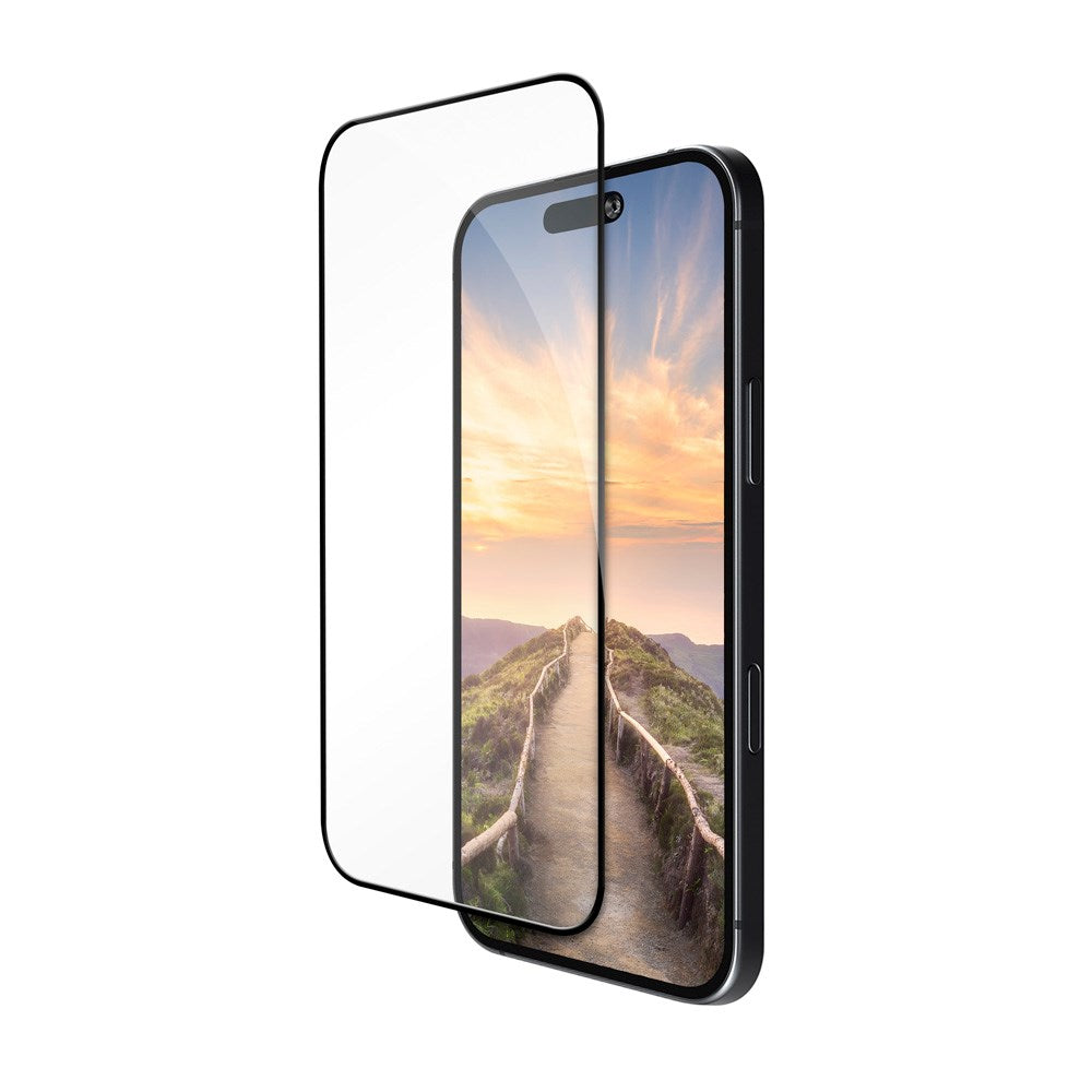 iPhone 17 / 16 Pro dbramante1928 Eco-Shield Skærmbeskyttelse m. Monteringsramme - Sort Kant