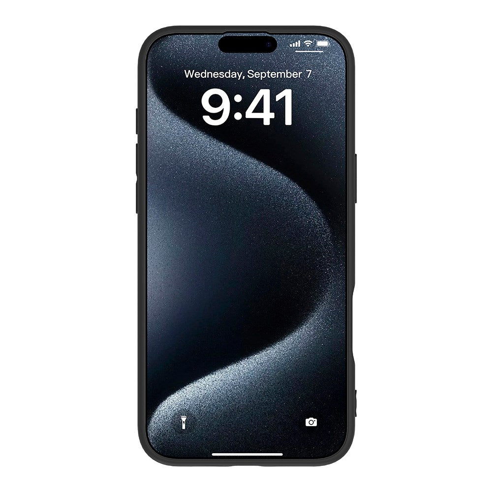 eSTUFF iPhone 16 Plus INFINITE VIENNA Fleksibelt Plastik Cover - 100% Genbrugsplastik - Sort