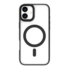 eSTUFF iPhone 16 INFINITE HELSINKI Hybrid Plastik Cover med Kickstand - MagSafe Kompatibel - Sort / Gennemsigtig