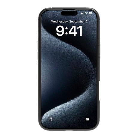 eSTUFF iPhone 16 INFINITE HELSINKI Hybrid Plastik Cover med Kickstand - MagSafe Kompatibel - Sort / Gennemsigtig