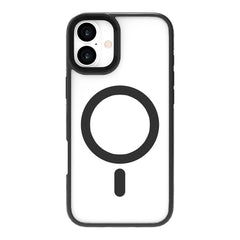 eSTUFF iPhone 16 Plus INFINITE HELSINKI Hybrid Plastik Cover med Kickstand - MagSafe Kompatibel - Sort / Gennemsigtig