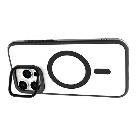 eSTUFF iPhone 16 Pro INFINITE HELSINKI Hybrid Plastik Cover med Kickstand - MagSafe Kompatibel - Sort / Gennemsigtig